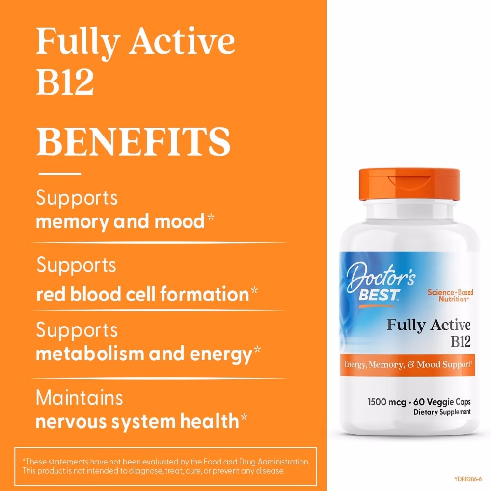 Doctor's Best Vitamin B12 1500mcg, 60 Capsules 4