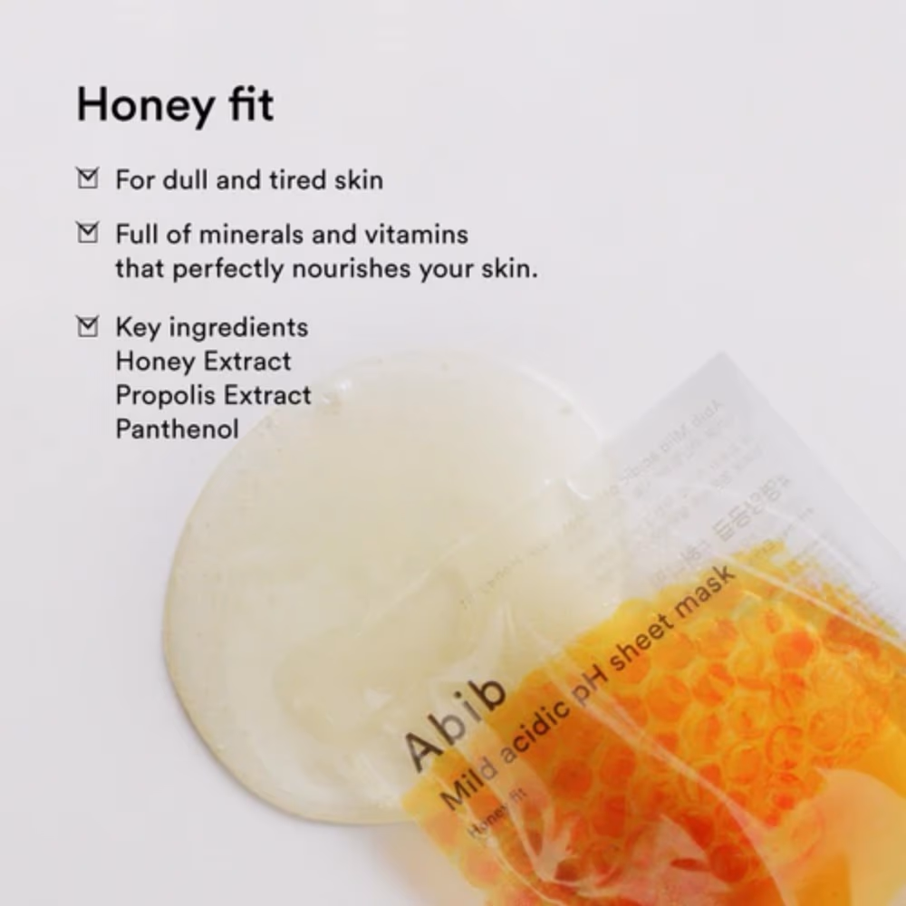 Abib Mild Acidic PH Honey Sheet Mask 5s 2