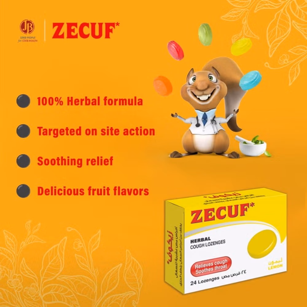 Zecuf Herbal Cough Honey Lemon Lozenges 24's 2