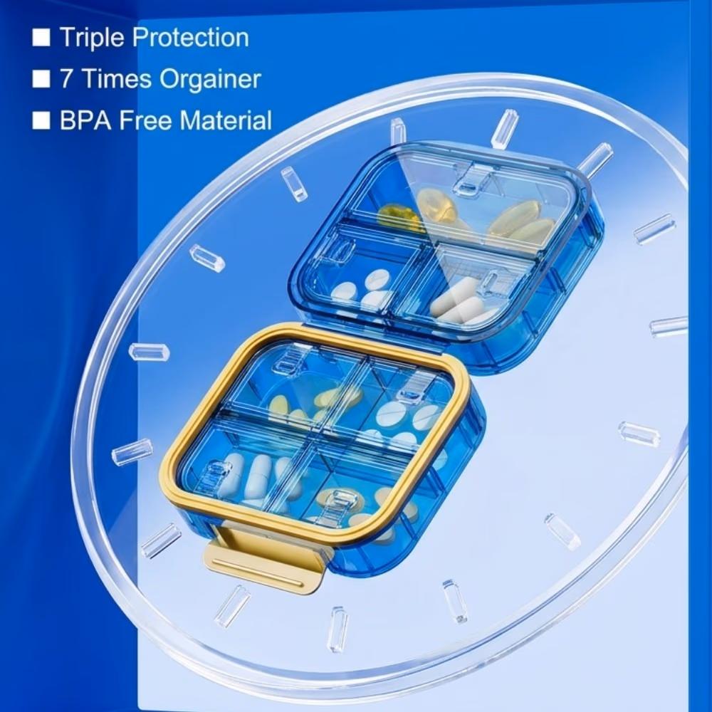 Pill Organizer Box With 7 Compartments Compact box 3