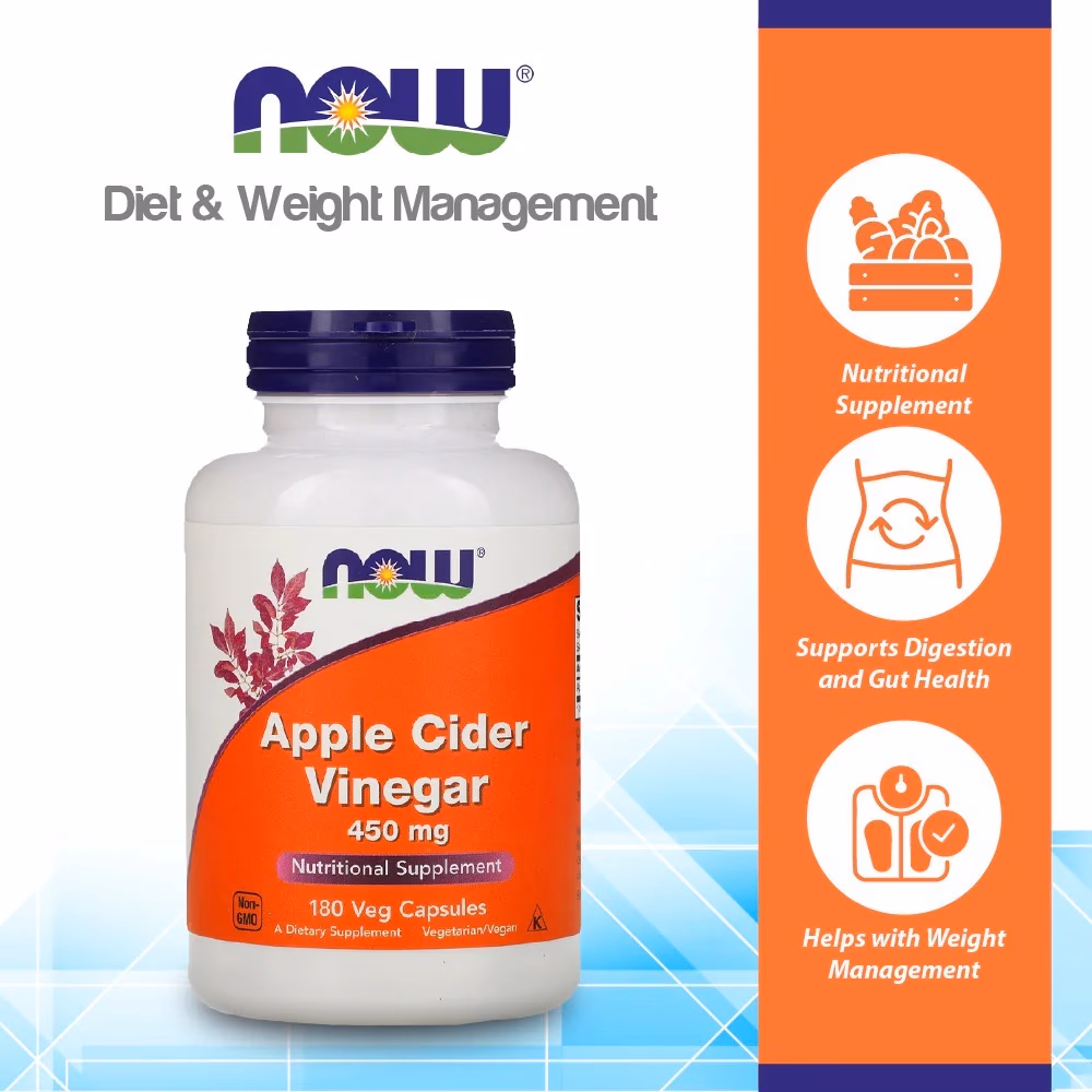 NOW Foods Apple Cider Vinegar 450Mg 180S 3
