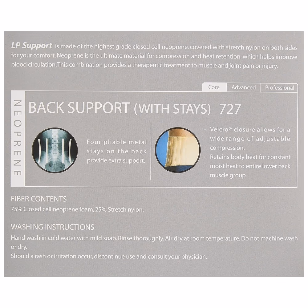 LP 727 Back Support with Stays 46" – Adjustable Lumbar Brace for Back Pain Relief & Posture Support 2