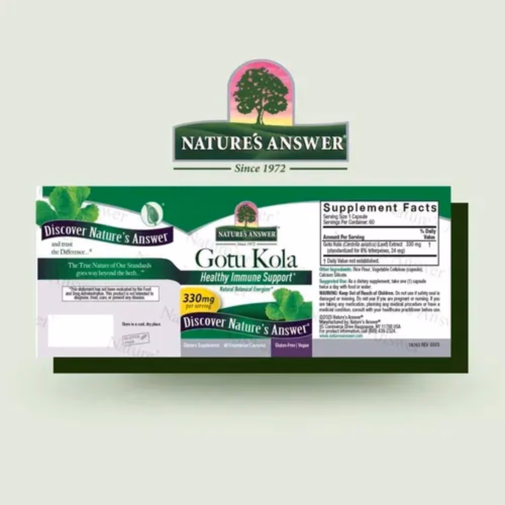 Natures Answer Gotu Kola 330mg-60 Capsules 4