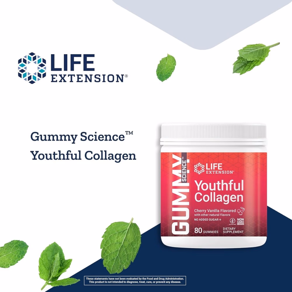 Life Extension Youthful Collagen Cherry 80 Gummies 3
