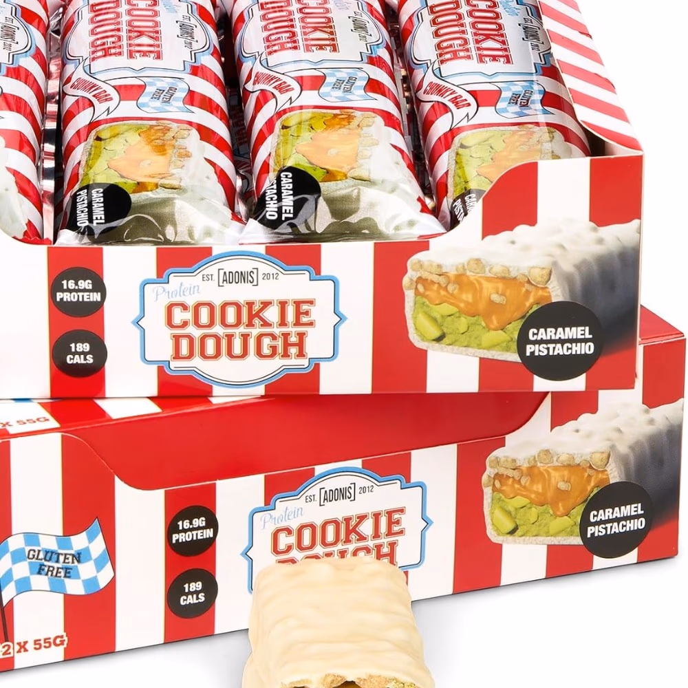 Adonis Protein Cookie Dough Bar Caramel Pistachio 55g – High Protein, Delicious Dessert for Fitness & Energy 3