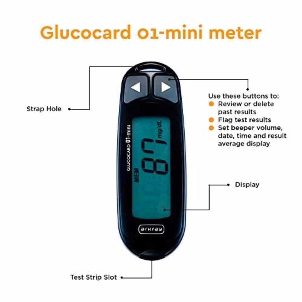 Arkray Max Glucocard 01 Mini Blood Glucose Monitoring Kit With 50 Strips 3