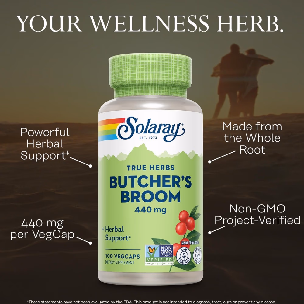 Solaray Butcher's Broom 440mg 100 Veg Caps 2