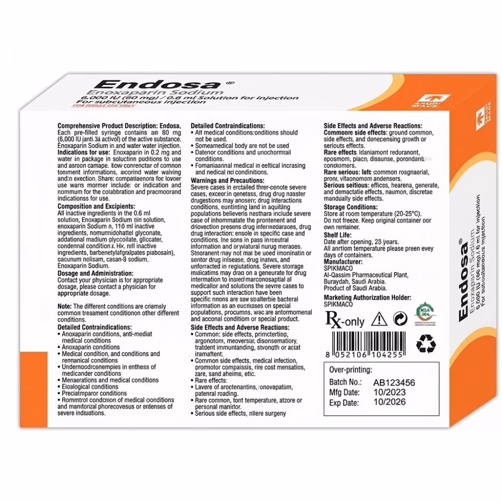 Endosa 60mg/0.4ml Pre-Filled Syringes Pack of 2 2