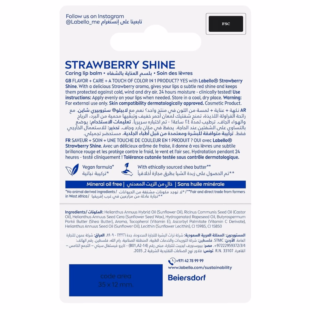 Labello Lip Balm Strawberry Shine 4.8g 2