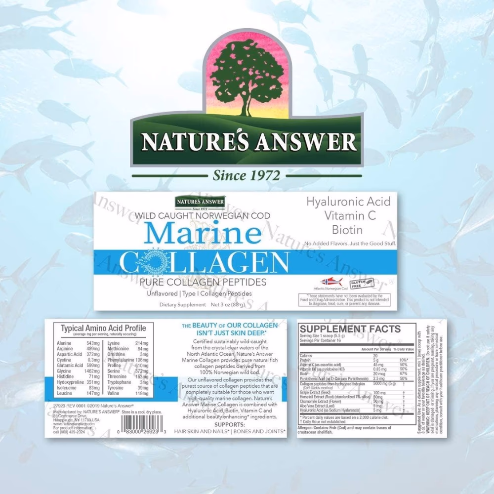 Natures Answer Marine Collagen Powder 88gm-Unflavored 4