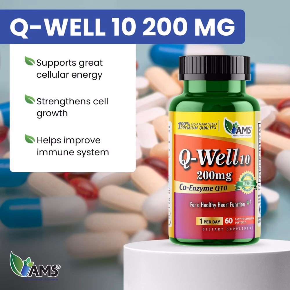 AMS CoQ-10 200mg 60 Softgels 4