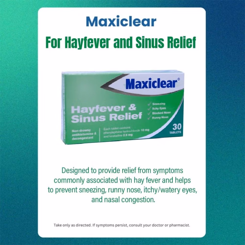 Maxiclear Hayfever And Sinus Relief Tablets 30s 2
