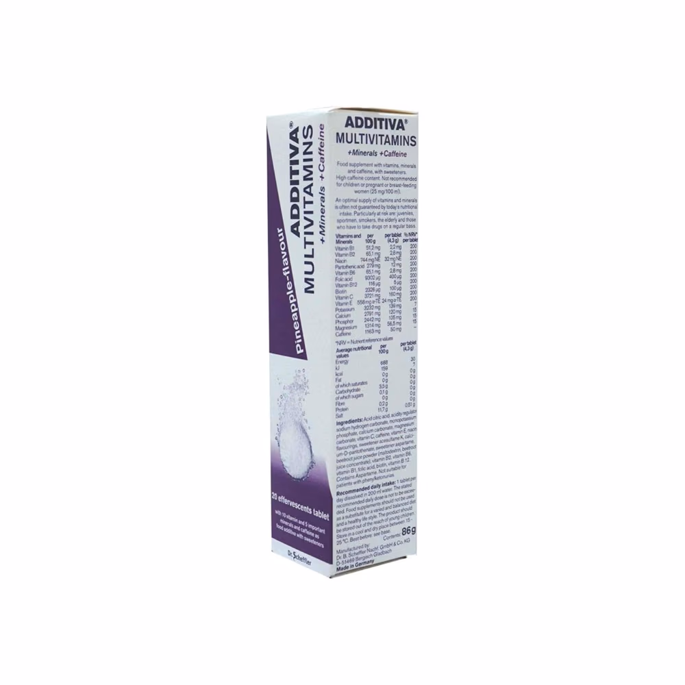 Additiva Multivitamin, Minerals, Caffeine Effervescent Tablets 20's 3
