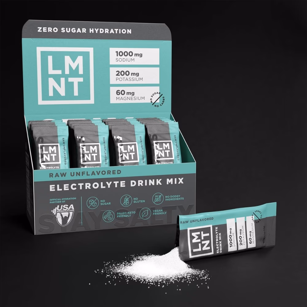 LMNT Electrolyte Drink Mix Raw Unflavoured 30 Sticks 4