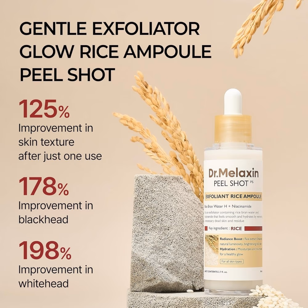 Dr Melaxin Exfoliating White Rice Ampoule 80ml 3