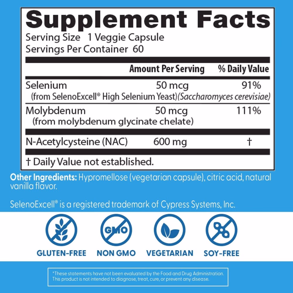 Doctor's Best NAC Detox Regulators, 60 Vegetarian Capsules 3