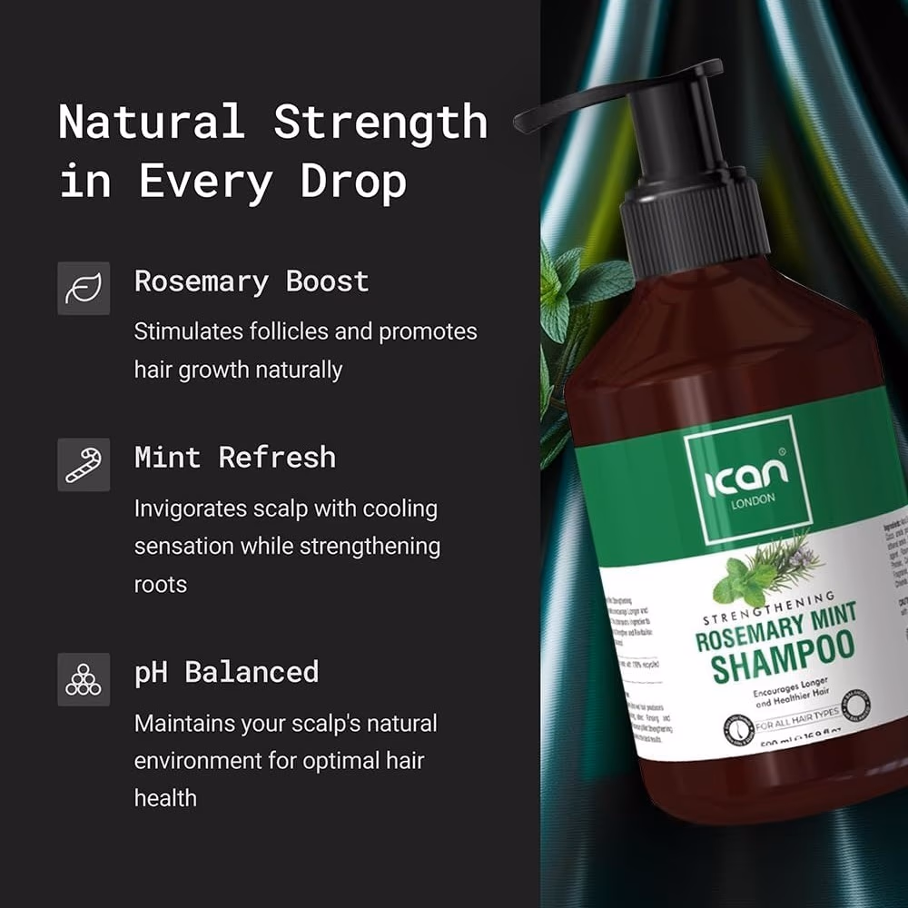 ICAN ROSEMARY MINT STRENGTHENING SHAMPOO 500ML 3