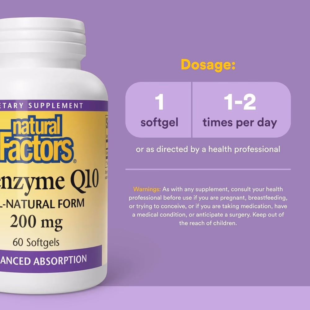 Natural Factors Coenzyme Q10 200 mg 60 softgels 2