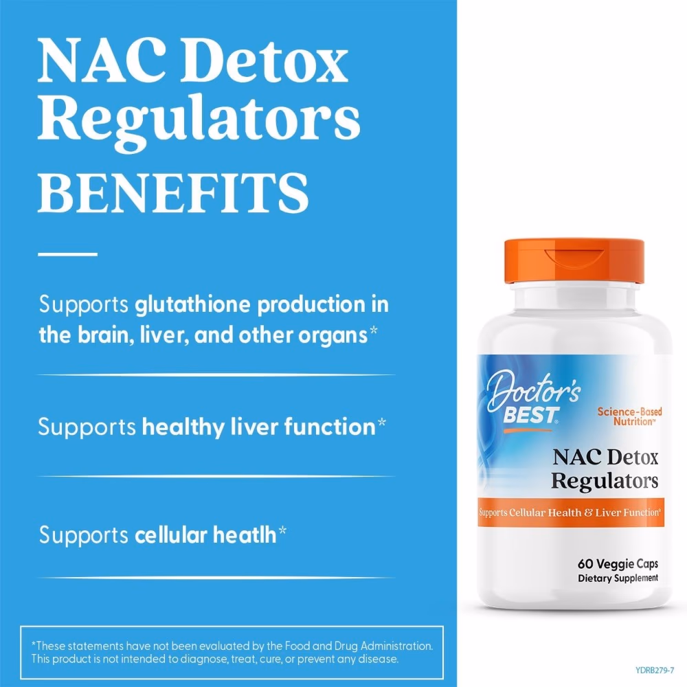 Doctor's Best NAC Detox Regulators, 60 Vegetarian Capsules 4