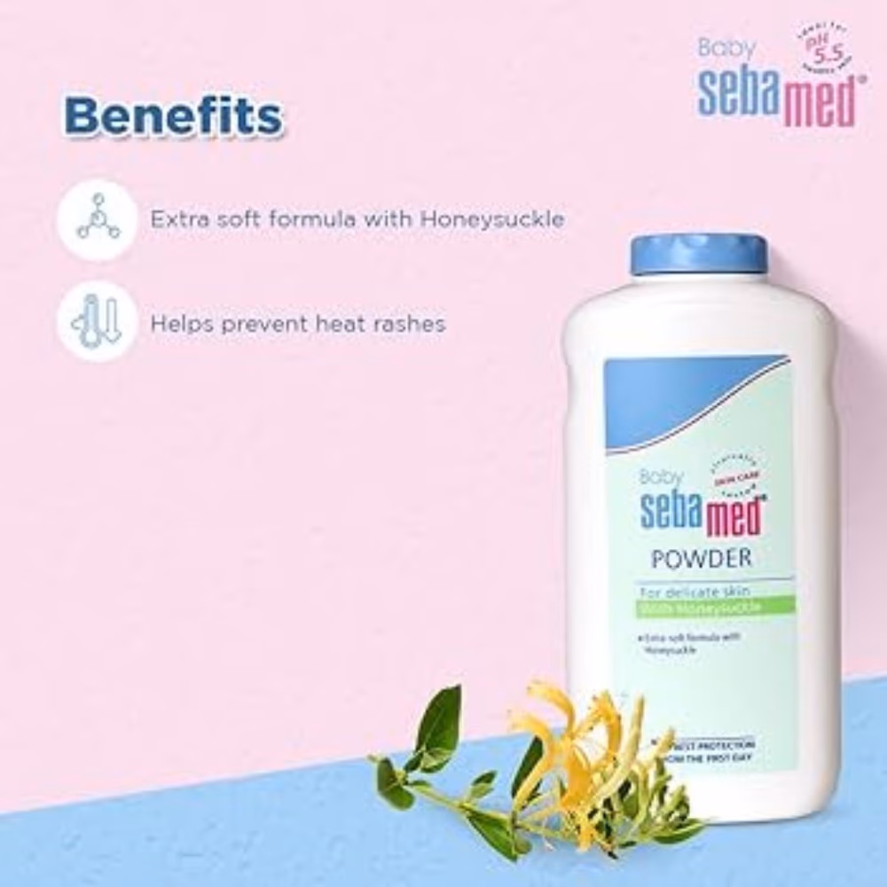 Sebamed Honeysuckle Baby Powder 200g 3