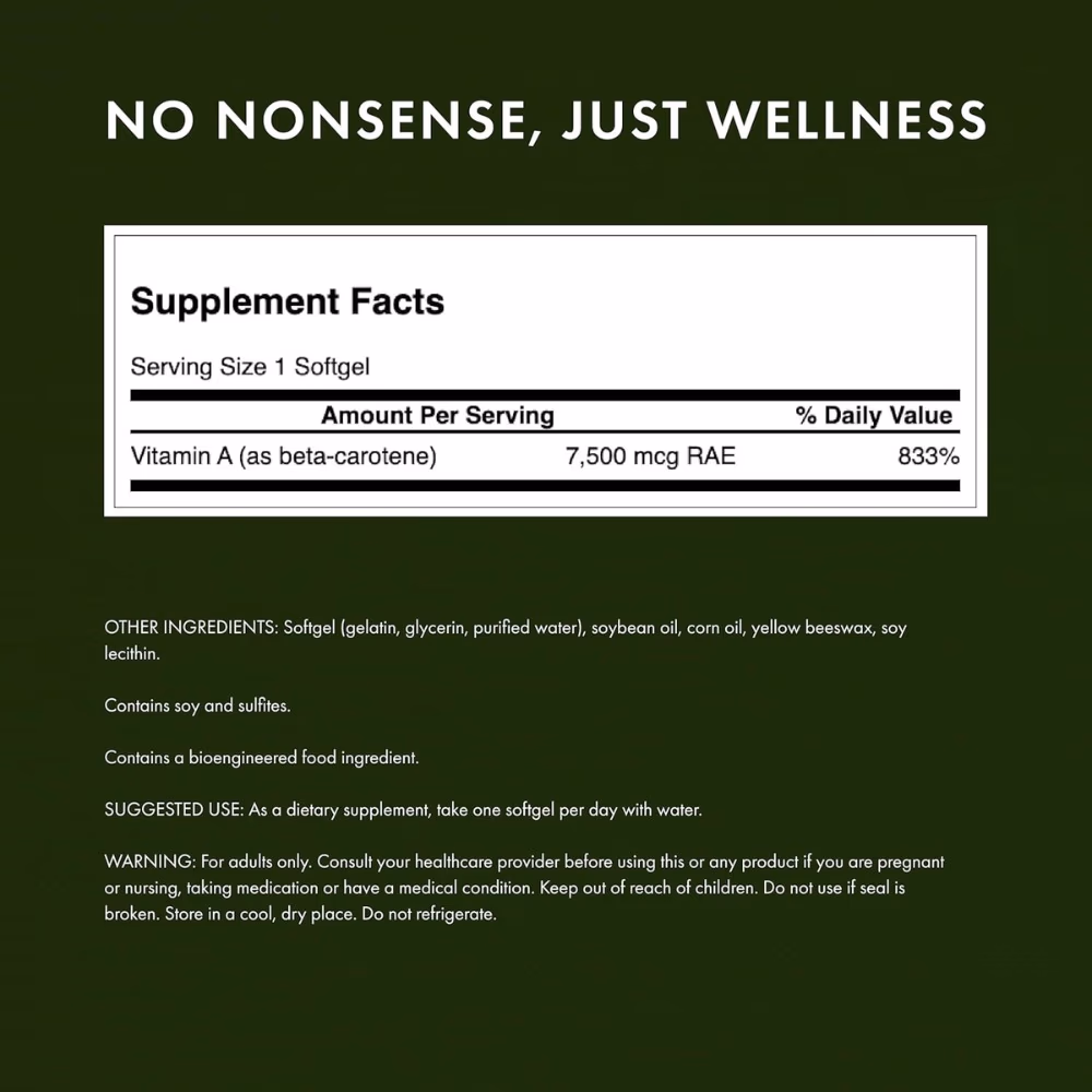 Swanson Beta Carotene 25000IU 100 Softgels  4