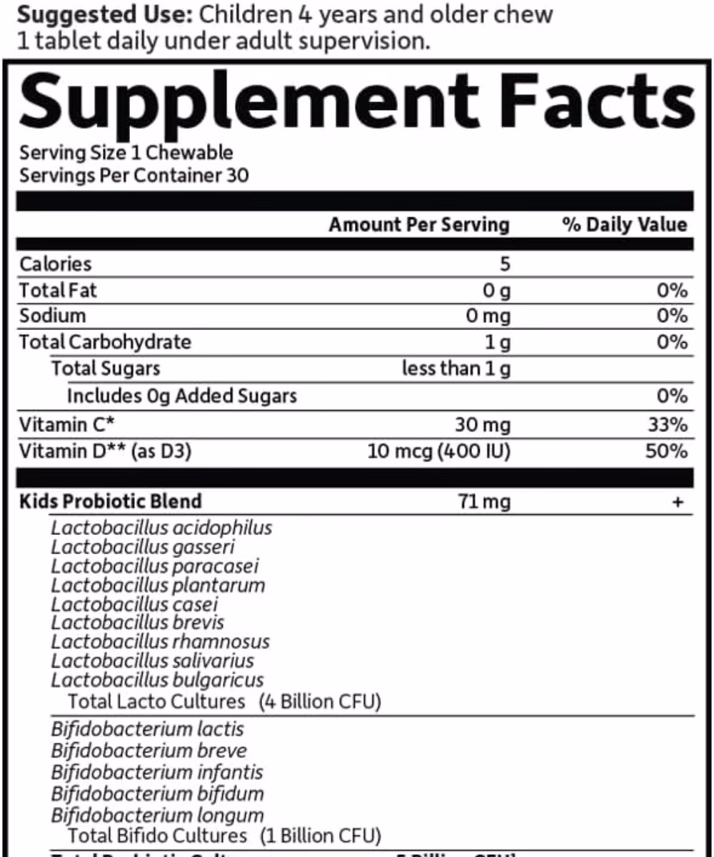 Garden Of Life Dr. Formulated Probiotics Organic Kids+ Cooler Berry Cherry 30 Chewables 5