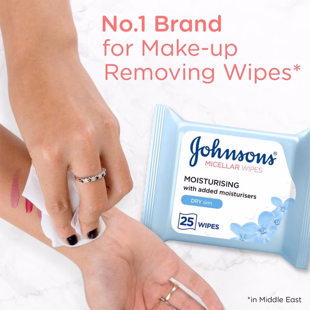 Johnsons Micellar Cleansing Wipes For Dry Skin 25s 2