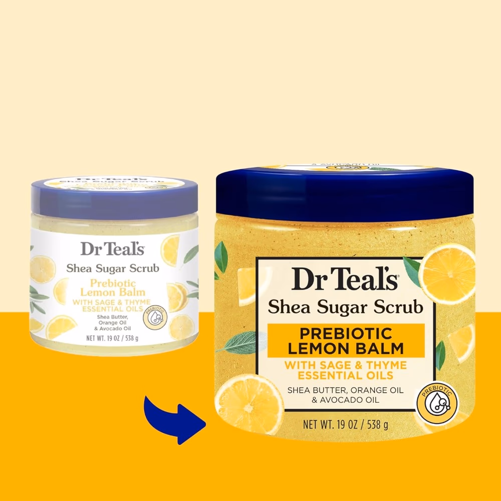 Dr Teal's Shea Sugar Scrub Prebiotic Lemon Balm 538g 4