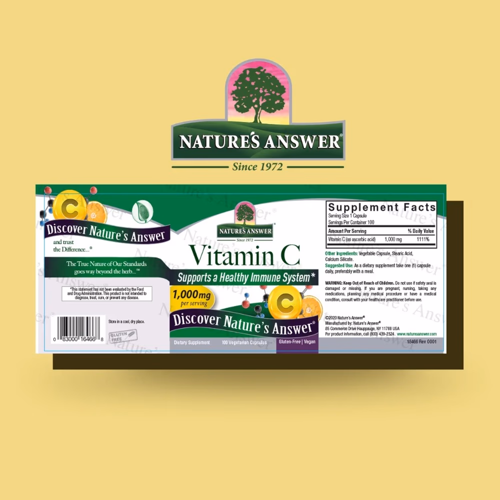 Natures Answer Vitamin C 1000mg-100 Capsules 4