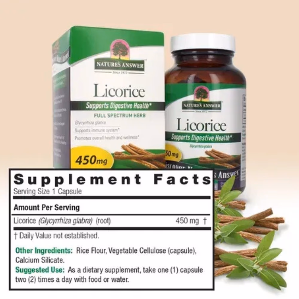 Natures Answer Licorice Root 450mg-90 Capsules 5
