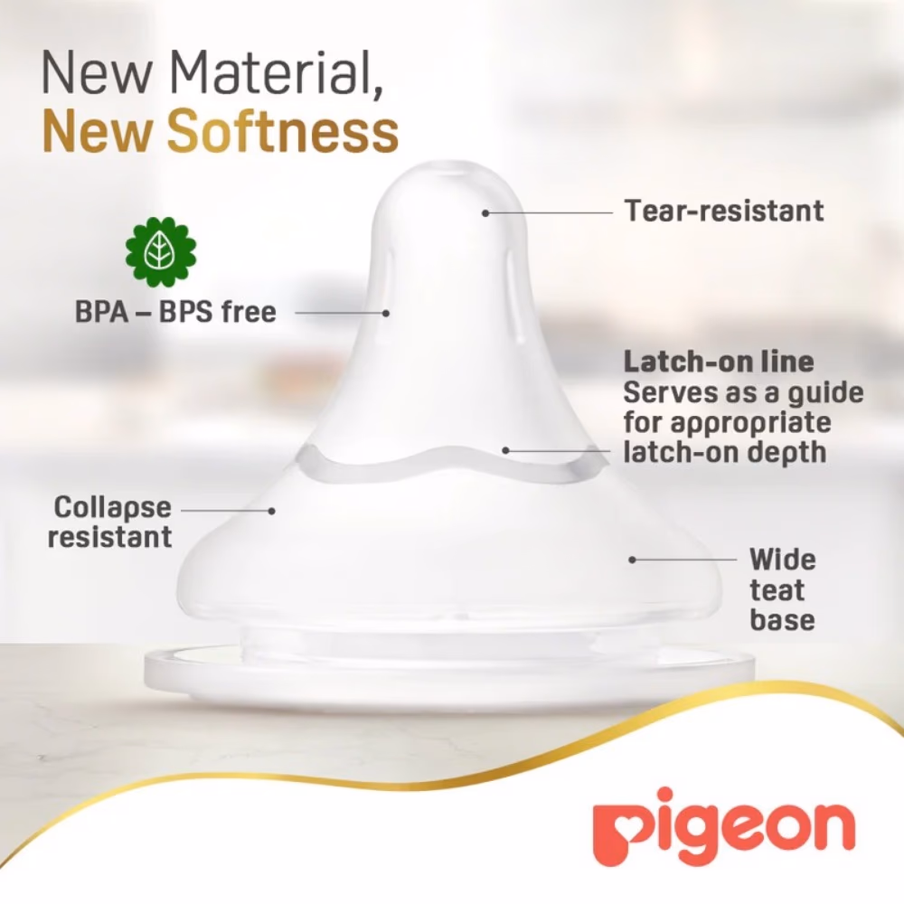 Pigeon Softouch Nipple (S) 2pcs Wide Neck 2