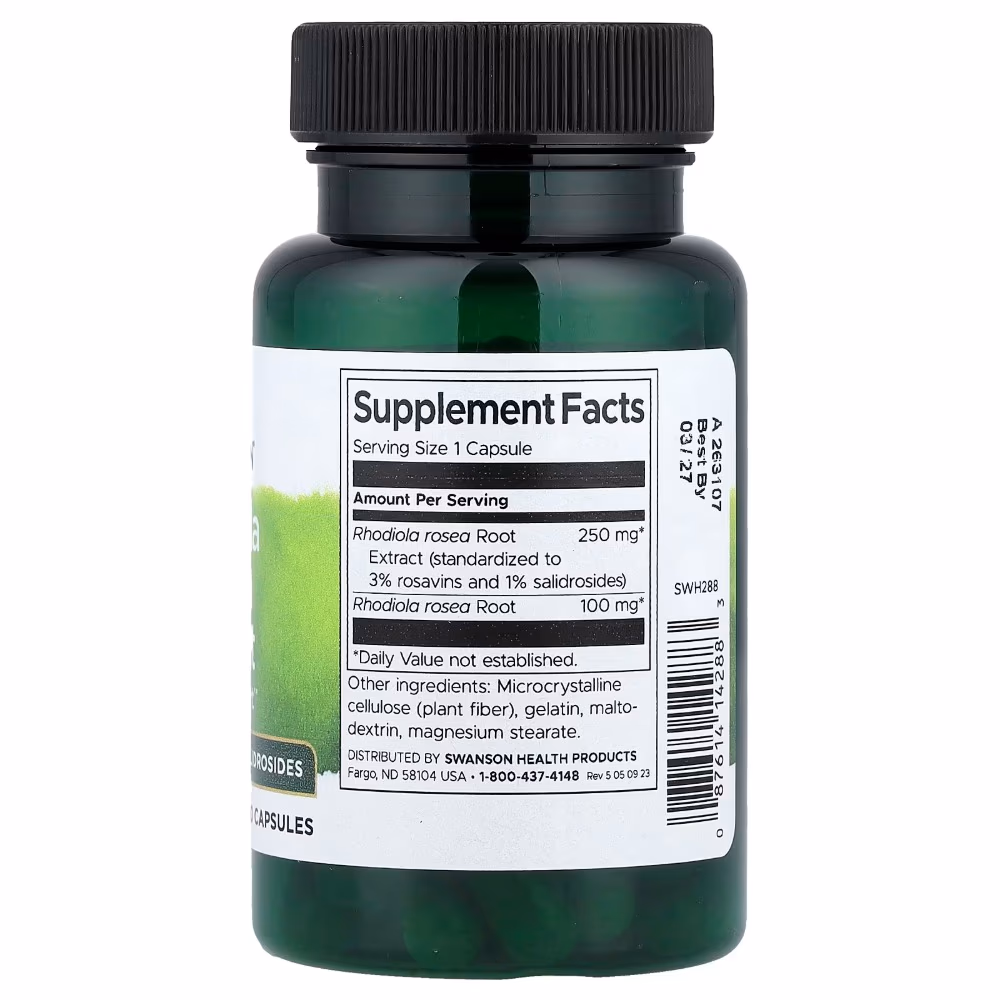 Swanson Rhodiola Rosea Root 100 Capsules 2