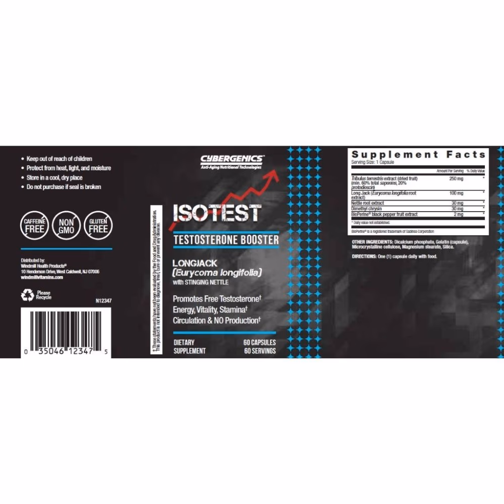 Cybergenics IsoTest Testosterone Booster 60 Capsules 3