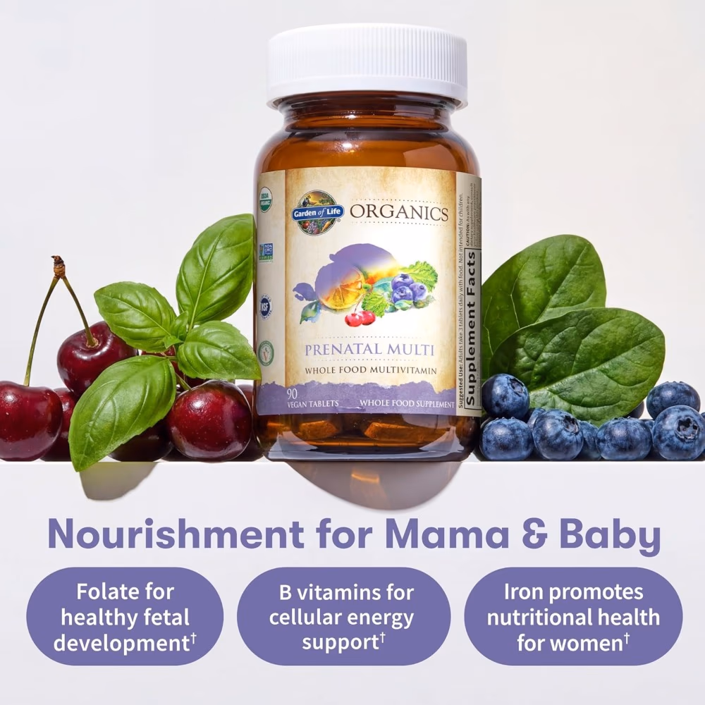 Garden Of Life Organics Prenatal Multi Whole food Multivitamins Vegan Tablets 90S 5