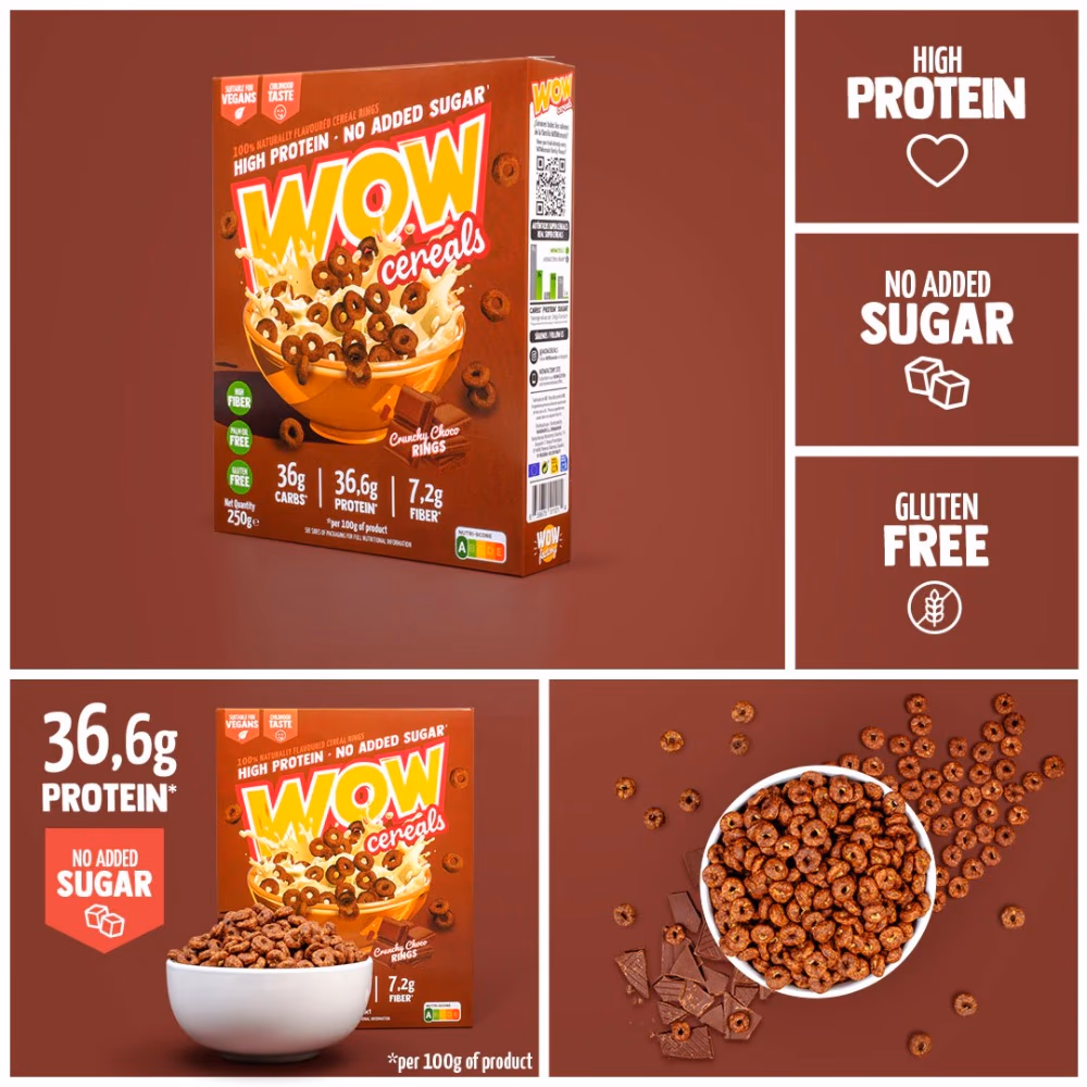 WOW Cereals Crunchy Choco Rings 250g 3