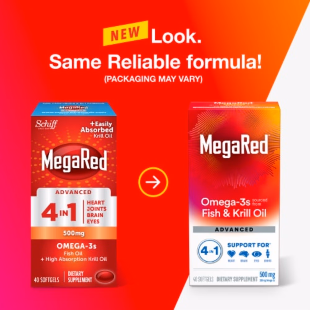 Schiff MegaRed Advanced 4 in 1 Omega-3 Fish & Krill Oil 500mg – 25 Softgels 2