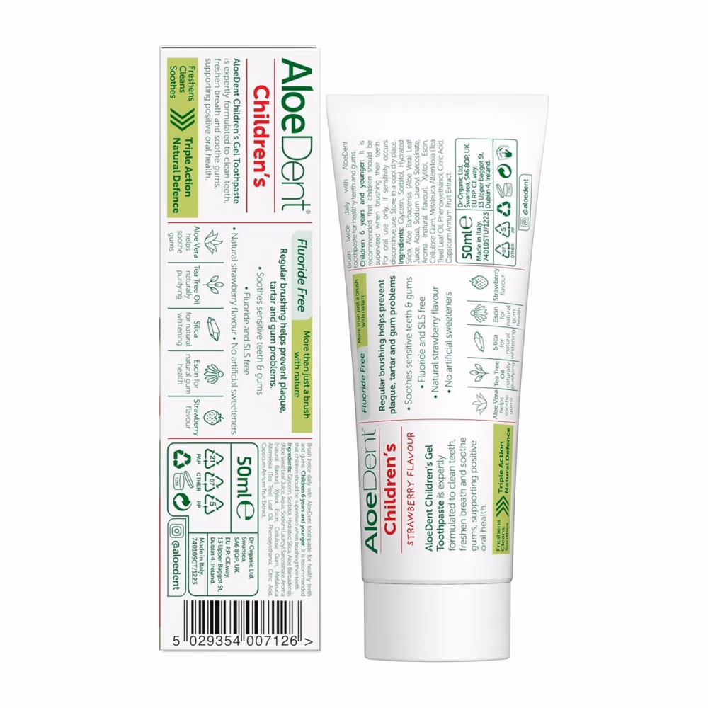 AloeDent Childrens Fluoride-Free Toothpaste 50ml 3
