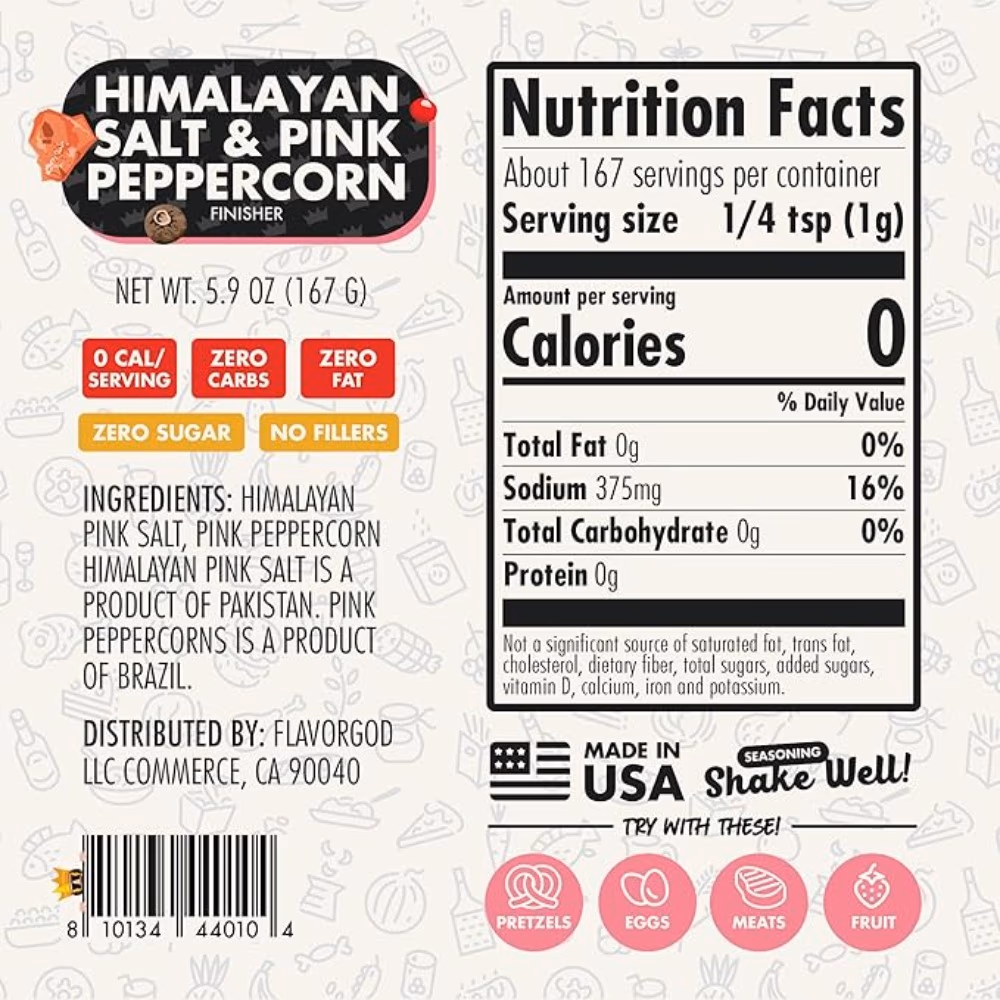 FlavorGod Spice Himalayan Salt Peppercorn 167g 2
