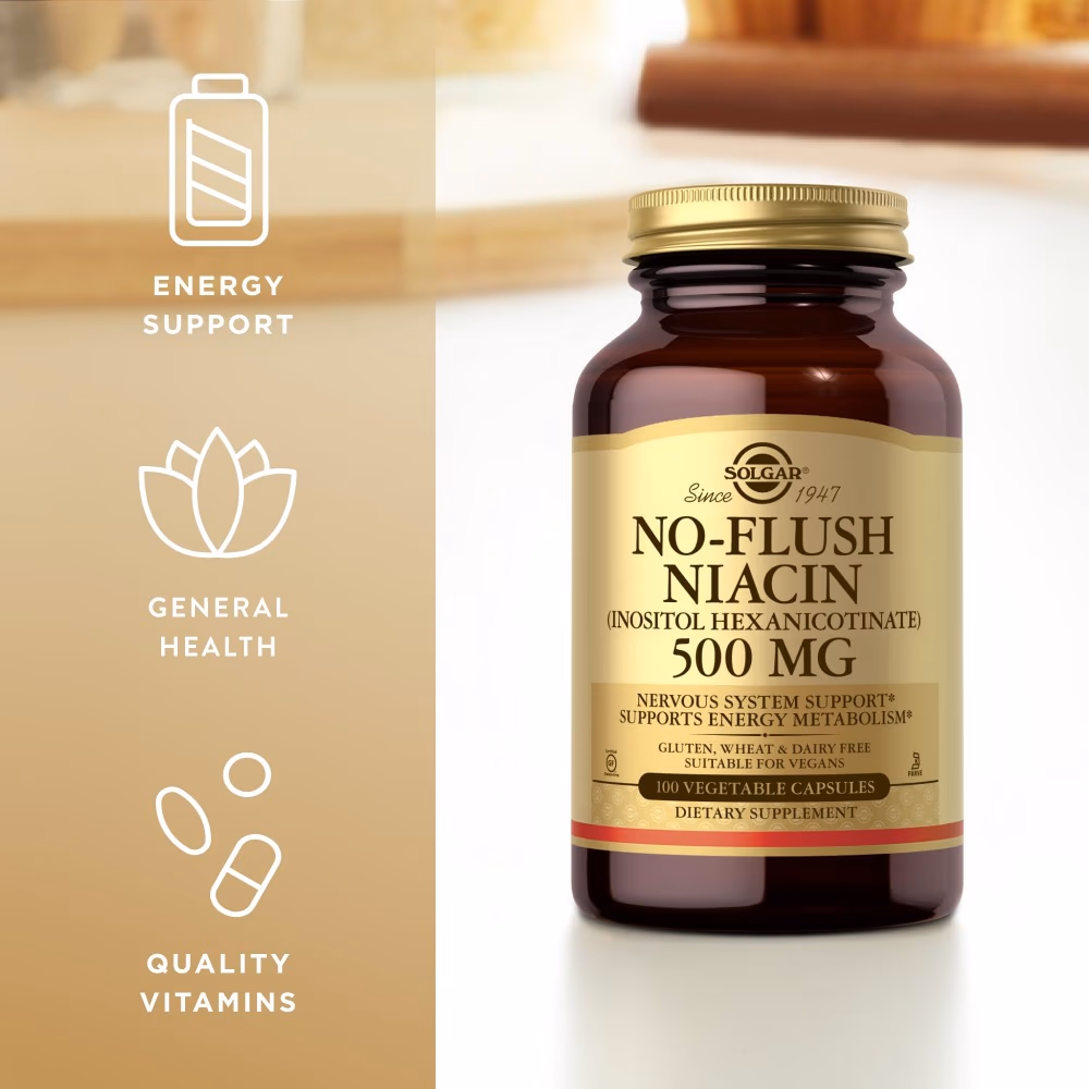 Solgar No Flush Niacin 500mg 100 Veg Capsules 3