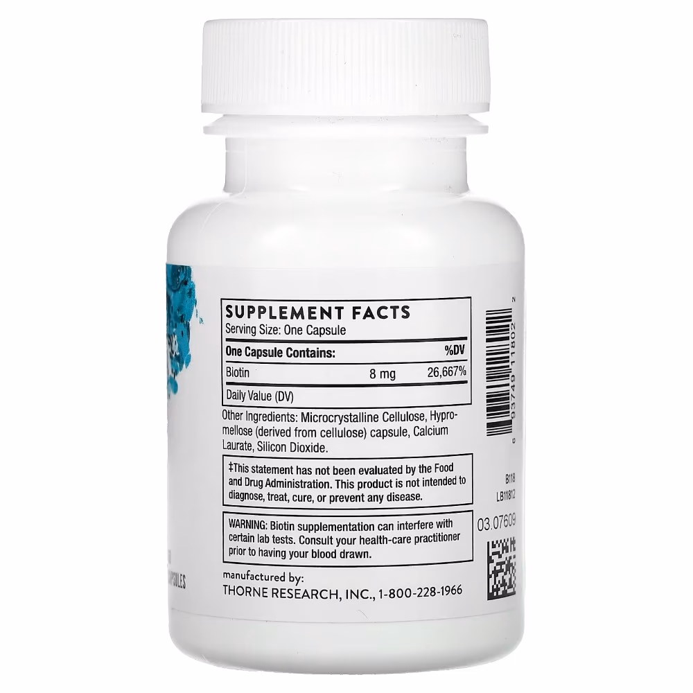 Thorne Biotin 8000mcg -60 Capsules 2