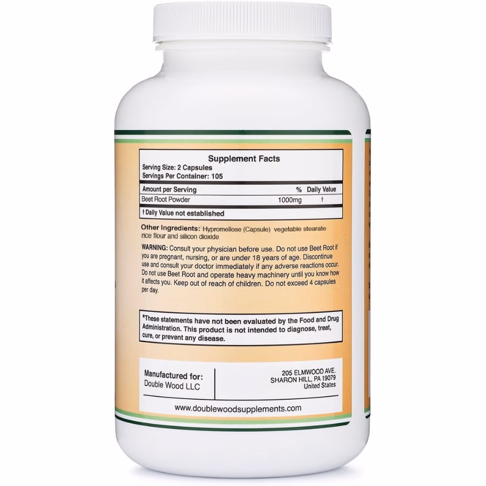 Double Wood Beetroot 1000mg 210 Capsules  5