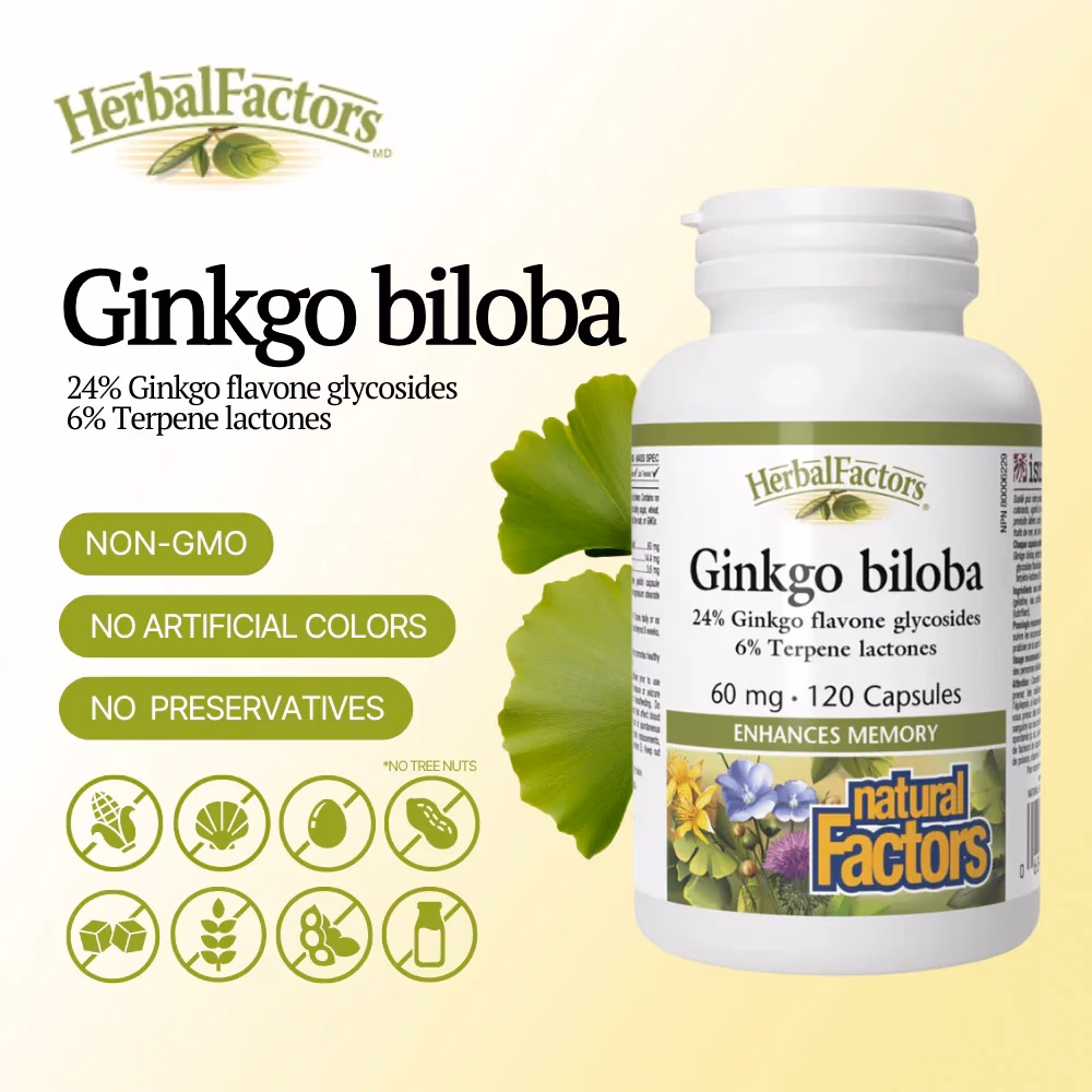 Natural Factors Ginkgo Biloba 60 Mg 120 Capsules 3