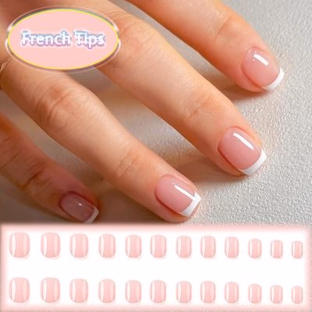 Elegant Touch French Pink Nails with Glue – 24-Pack 4