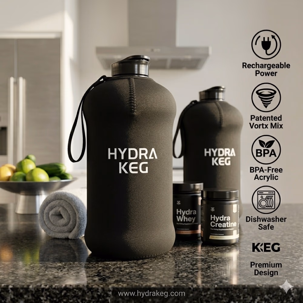 Hydra Keg Water Bottle Jet Black 2.2 L 5