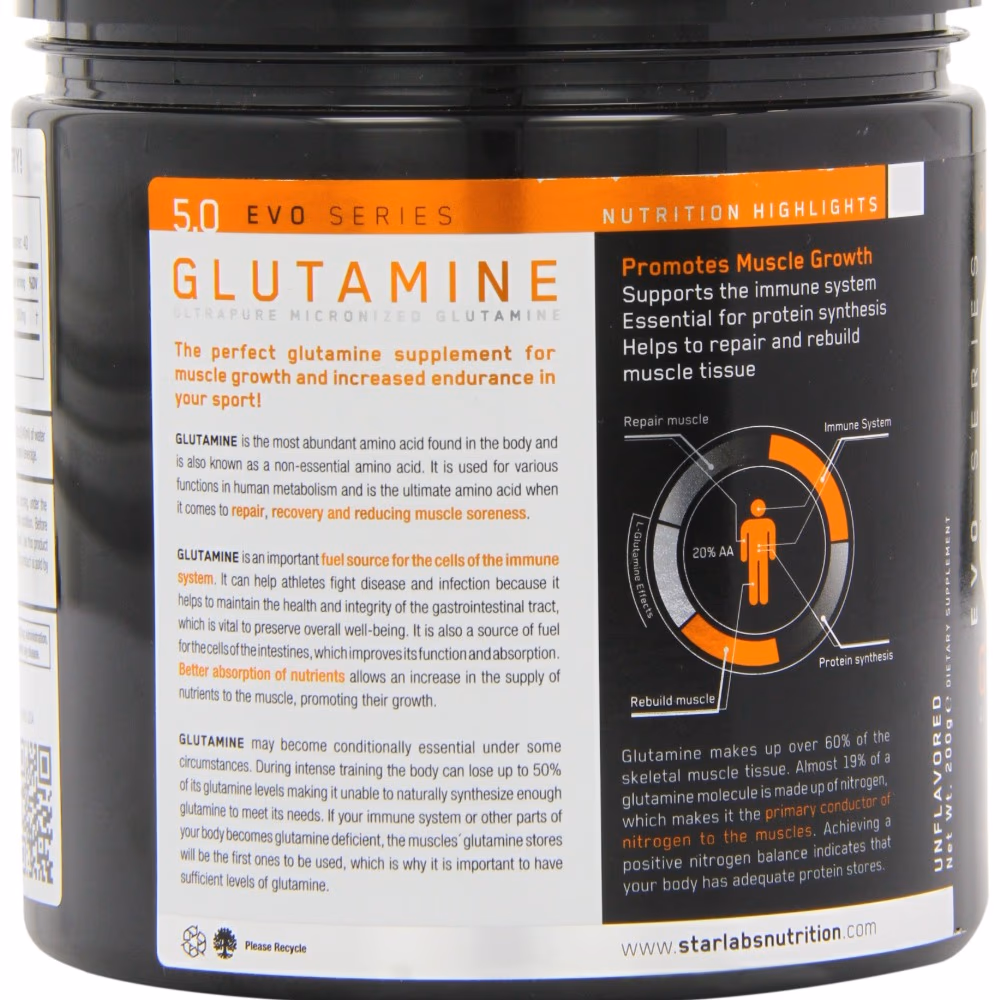 Starlabs Nutrition GL5 Glutamine 500gm - Unflavored 3