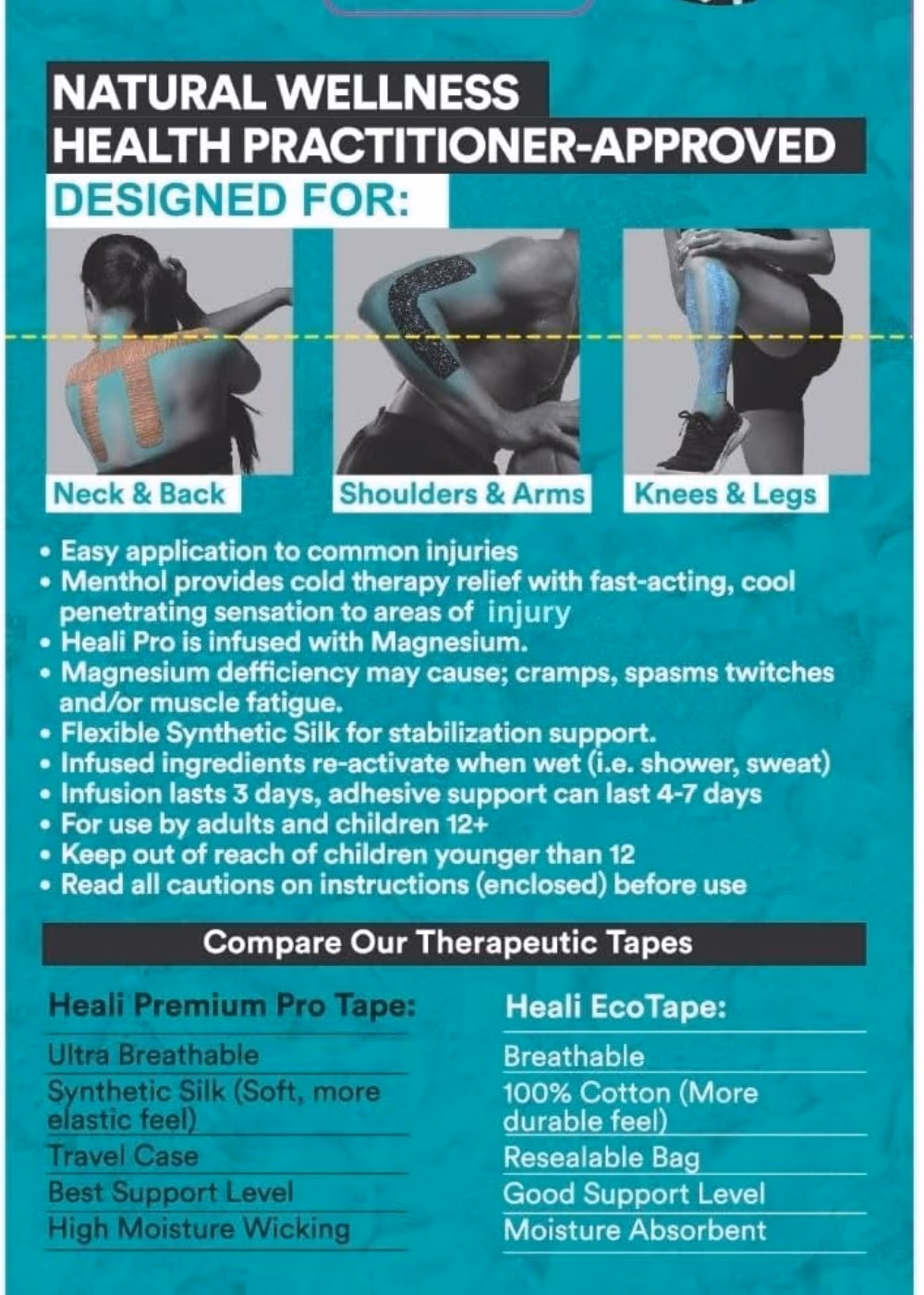 Heali Kinesiology MAG + Menthol Syn Silk Strips – 20 Count 2