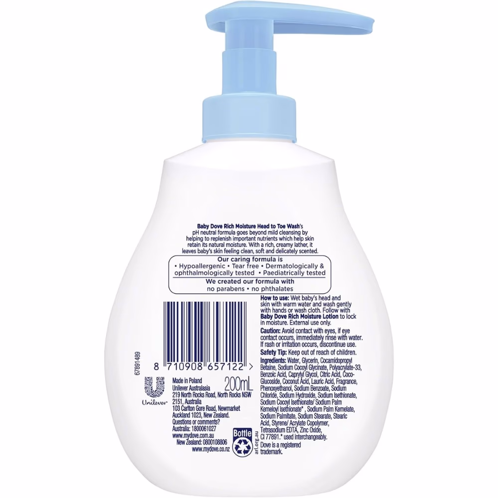 Dove Baby Head To Toe Wash 200ml 2