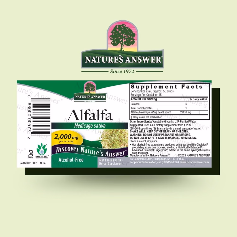 Natures Answer Alfalfa 2000mg Drops 30ml 3