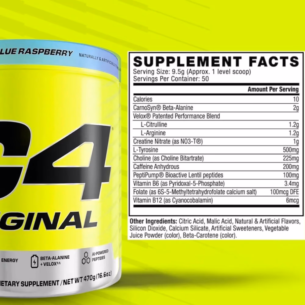 Cellucor C4 Original Icy Blue Raspberry Pre-Workout 50 Servings 2