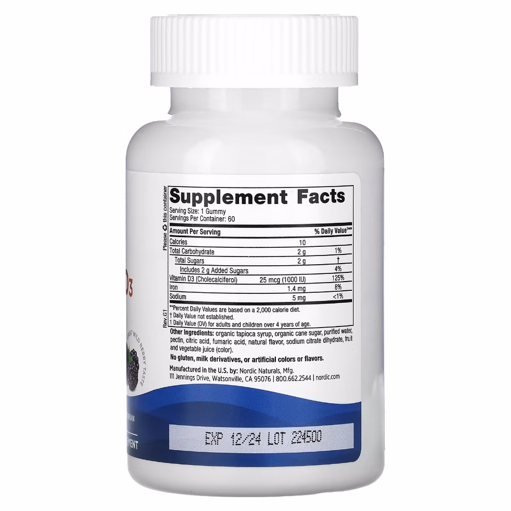 Nordic Naturals Vitamin D3 Gummies 60s 2